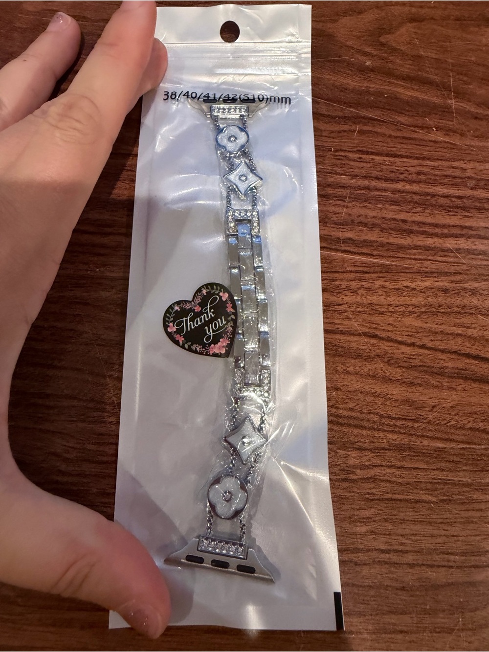 Rhinestone Silver Watch Band Strap 38-42 mm strap